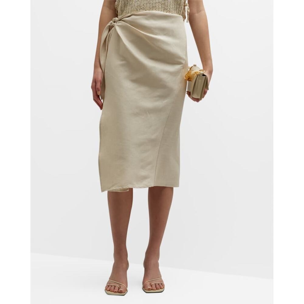 Rails Cressida Side-Tie Linen Blend Midi Skirt Sz XS